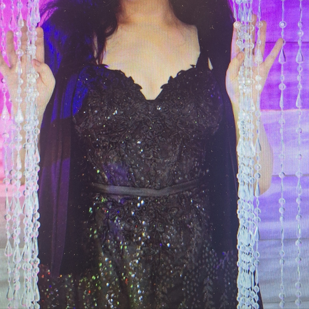 Jules & Cleo Black Sequin A-Line Evening Gown - Picture 11 of 11